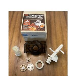 Vintage OSROW Food Grinder & Sausage‎ Stuffer Attachment MC10 w/ Box & Manual